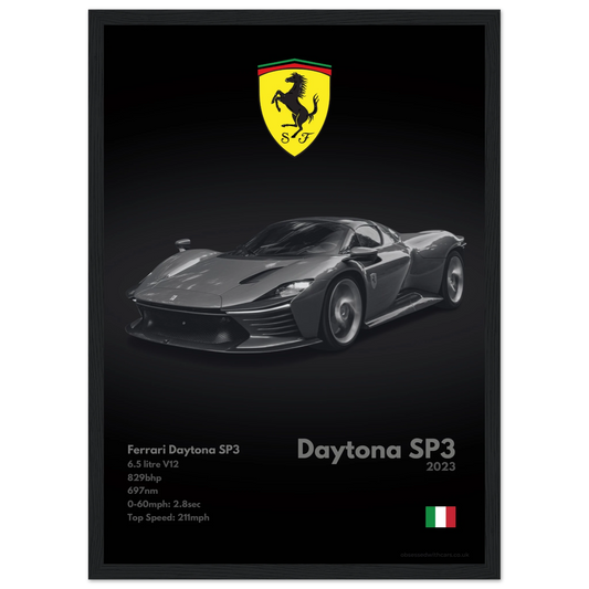 Ferrari Daytona SP3 Poster - Monochrome Collection
