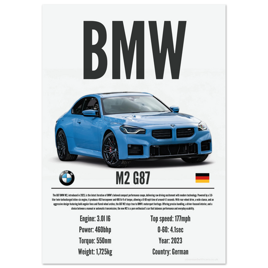 BMW M2 G87 Poster - Precision Collection