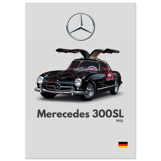 Mercedes 300SL Poster - Minimalist Collection