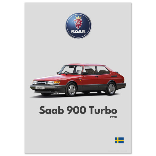 Saab 900 Turbo Poster - Minimalist Collection