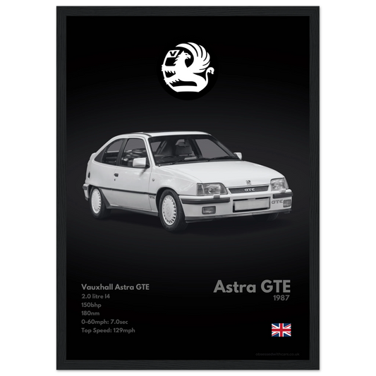 Vauxhall Astra GTE Poster - Monochrome Collection