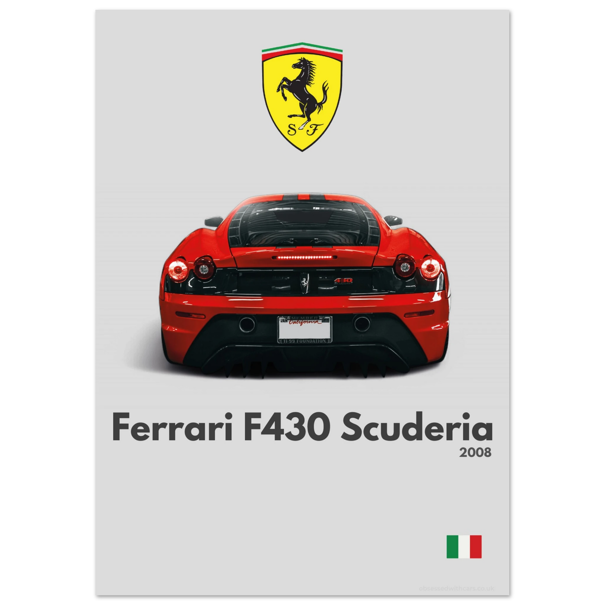 Ferrari F430 Scuderia Poster - Minimalist Collection