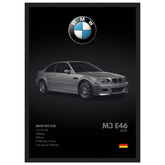 BMW M3 E46 Poster - Monochrome Collection