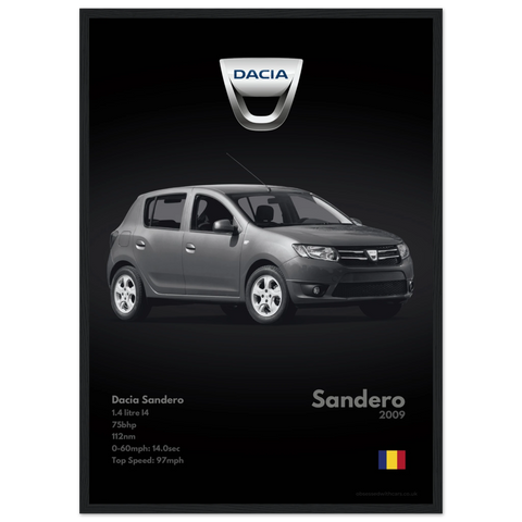 253 Dacia Sandero Poster - Monochrome Collection
