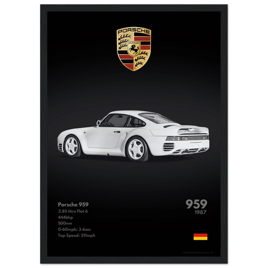 Porsche 959 Poster - Monochrome Collection