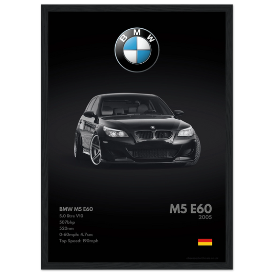 BMW M5 E60 Poster - Monochrome Collection