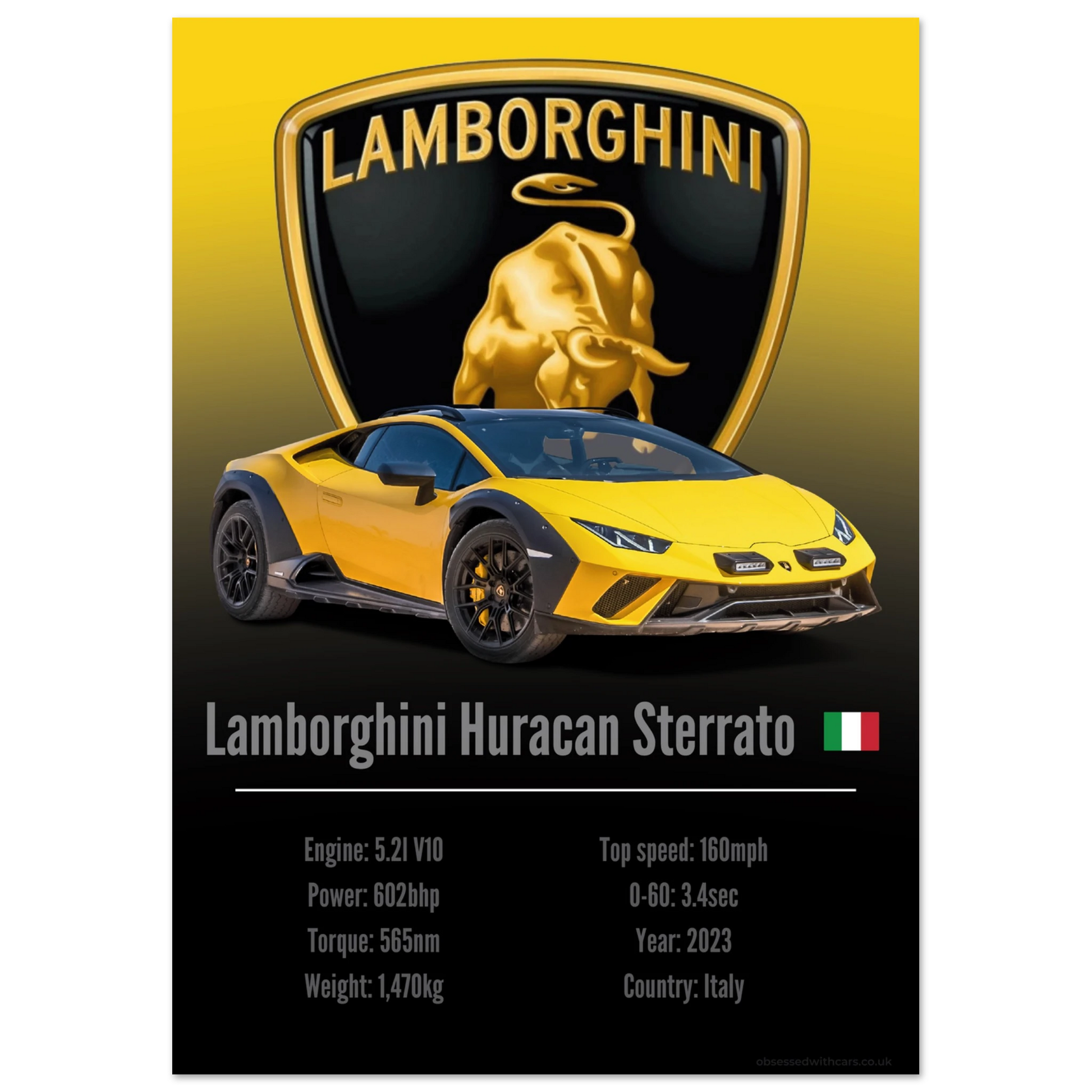 Lamborghini Huracan Sterrato Poster - Accent Collection