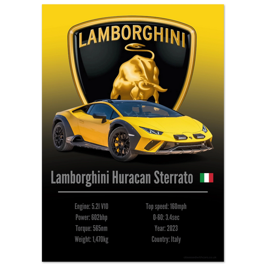 Lamborghini Huracan Sterrato Poster - Accent Collection