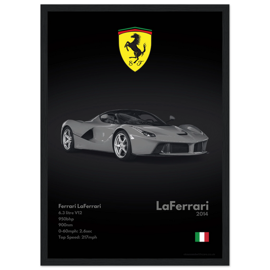 Ferrari LaFerrari Poster - Monochrome Collection