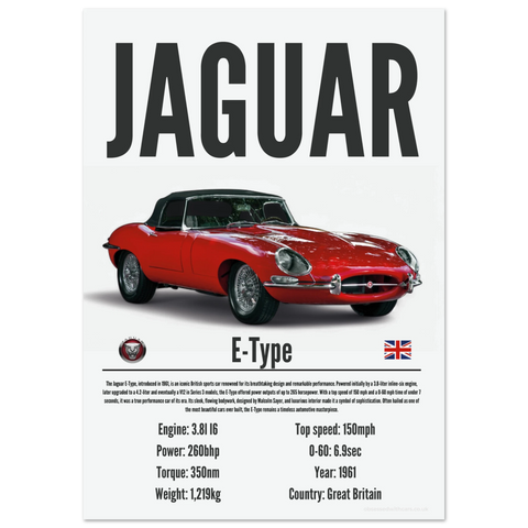 410 Jaguar E-Type Poster - Precision Collection