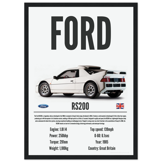 Ford RS200 Poster - Precision Collection