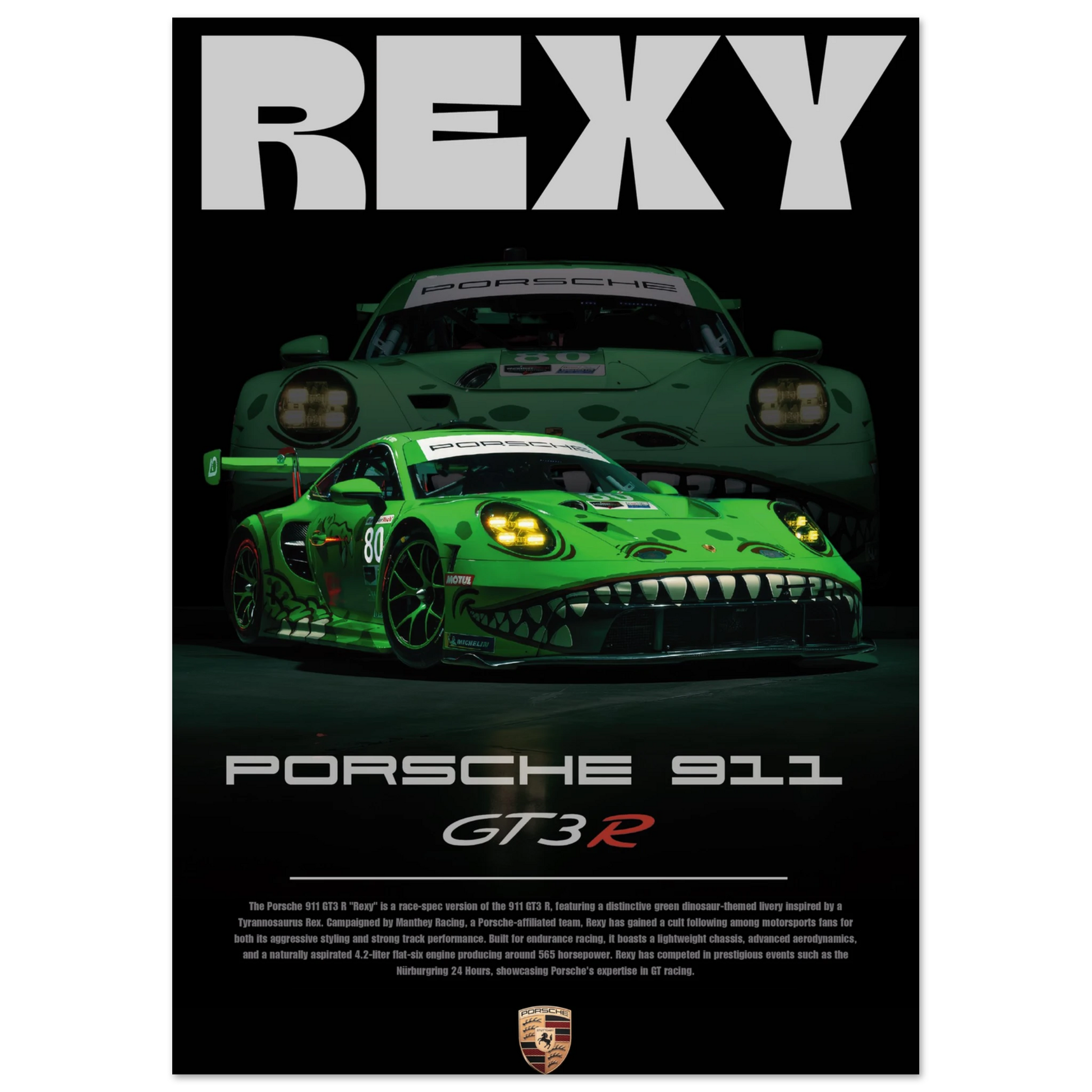 Porsche 911 GT3 R "Rexy" Poster