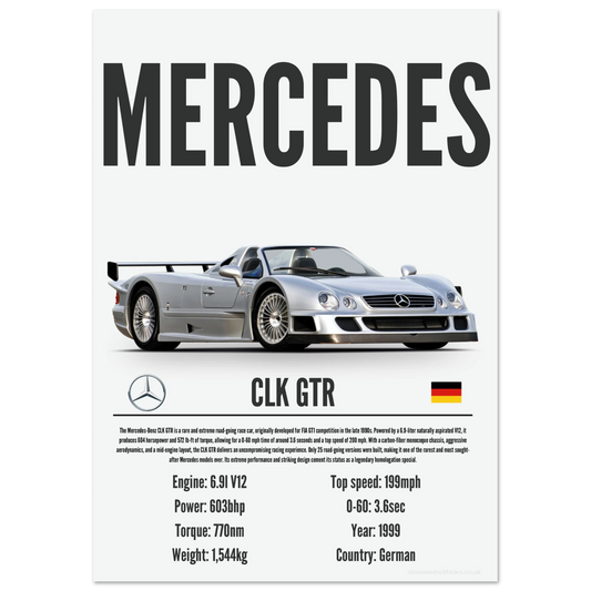Mercedes CLK GTR Poster - Precision Collection