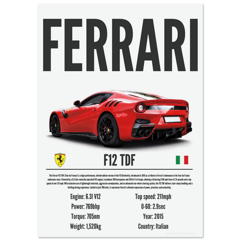 040 Ferrari F12 TDF Poster - Precision Collection
