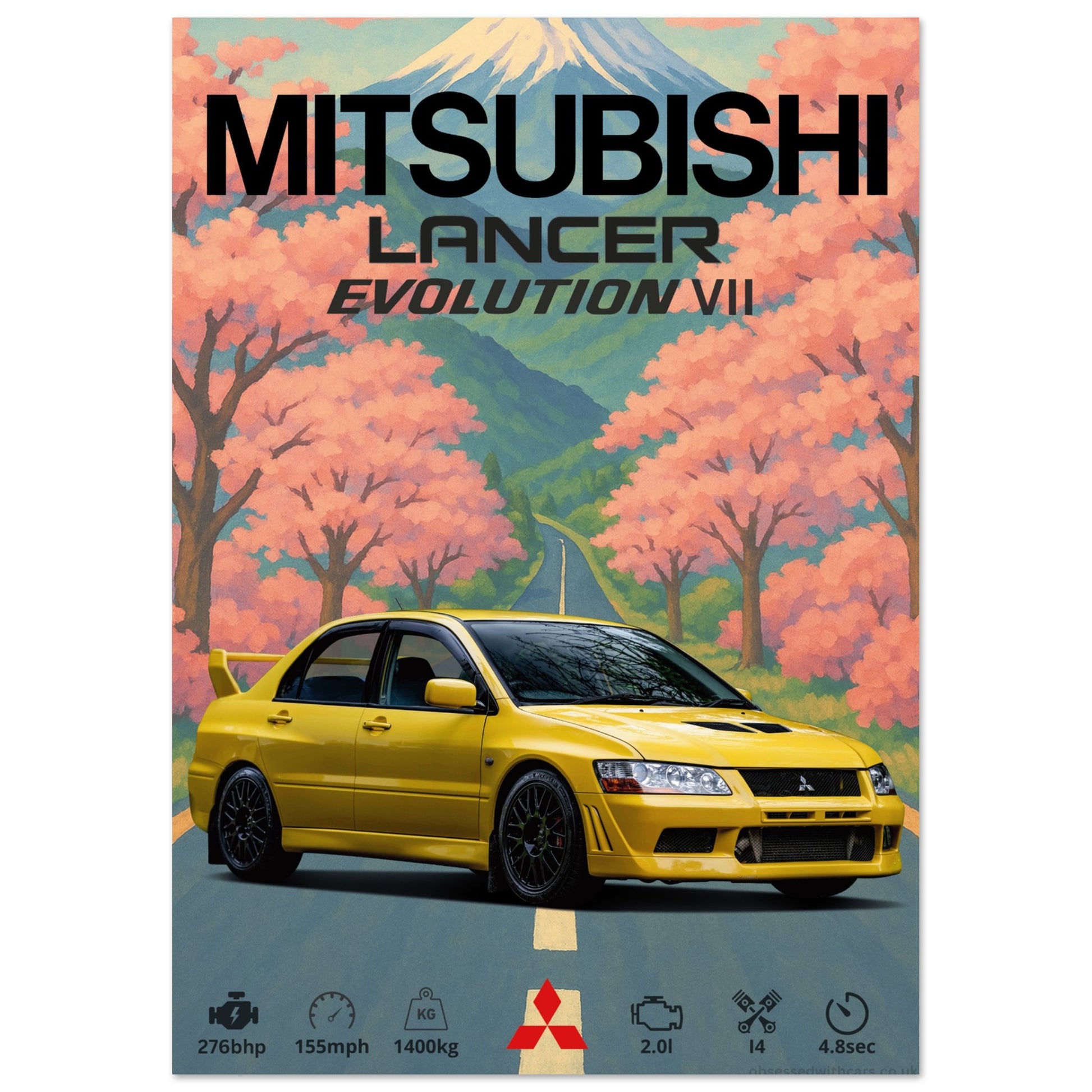 Mitsubishi Evo VII Poster - Abstract Collection
