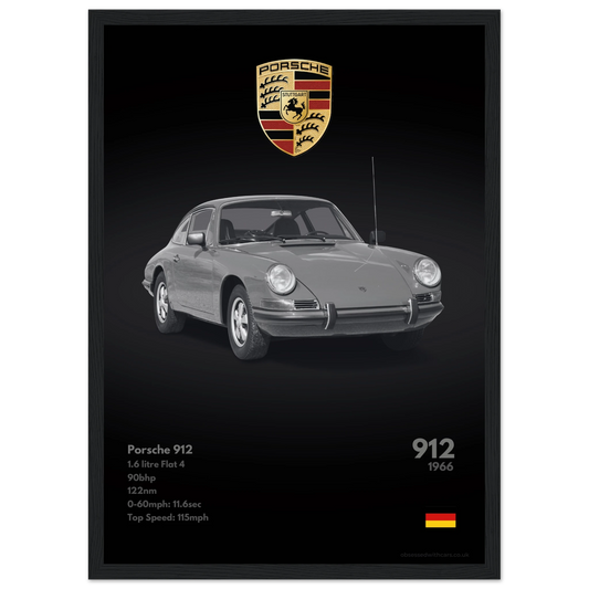 Porsche 912 Poster - Monochrome Collection