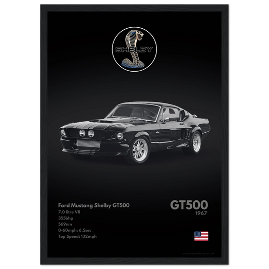 Shelby GT500 Poster - Monochrome Collection