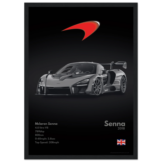 Mclaren Senna Poster - Monochrome Collection