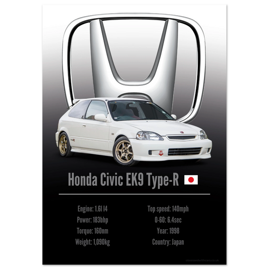 Honda Civic EK9 Type R Poster - Accent Collection