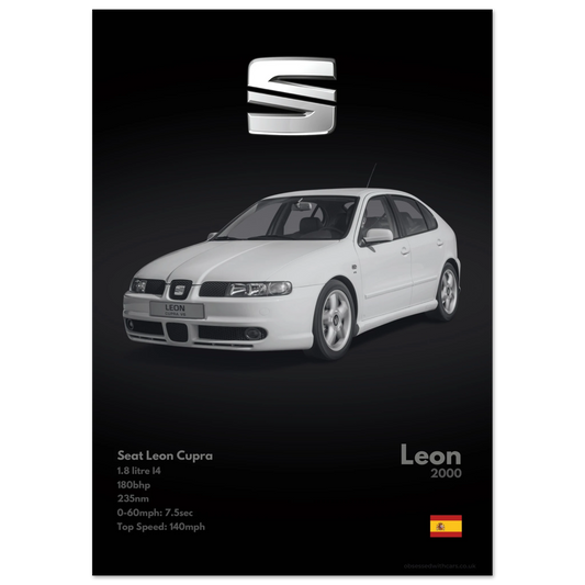 Seat Leon Cupra Poster - Monochrome Collection