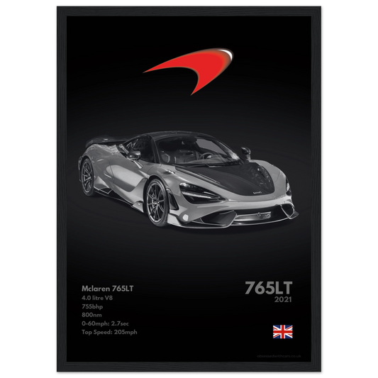 Mclaren 765LT Poster - Monochrome Collection
