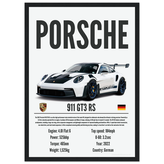 Porsche 911 GT3 RS Poster - Precision Collection
