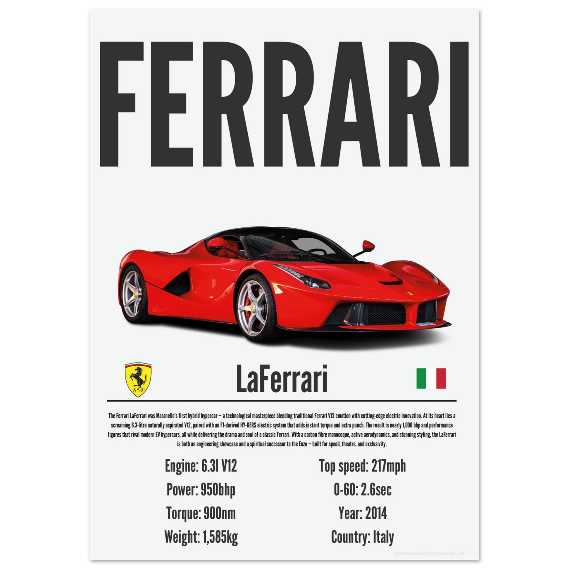 Ferrari LaFerrari Poster - Precision Collection