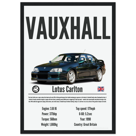 Vauxhall Lotus Carlton Poster - Precision Collection