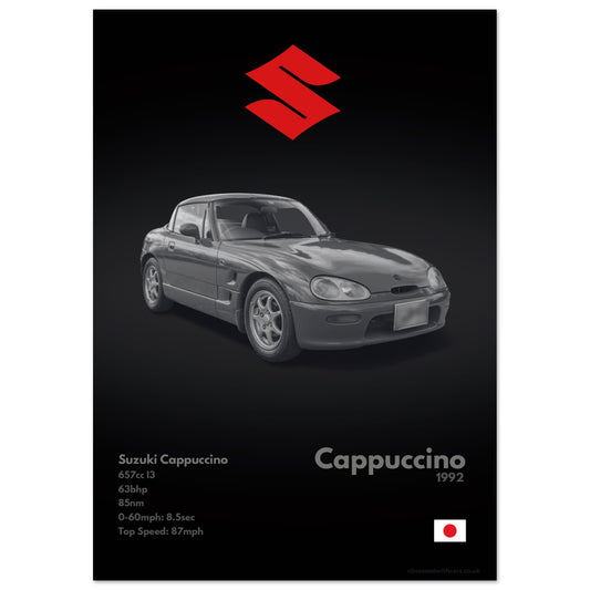 Suzuki Cappuccino Poster - Monochrome Collection