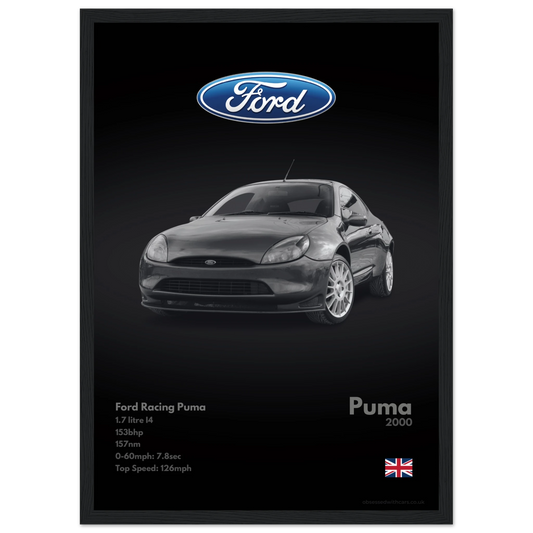 Ford Racing Puma Poster - Monochrome Collection