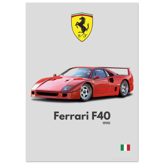 Ferrari F40 Poster - Minimalist Collection