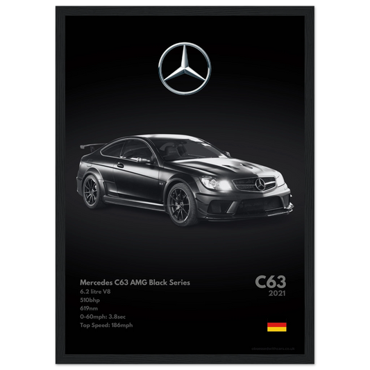 Mercedes C63 AMG Poster - Monochrome Collection