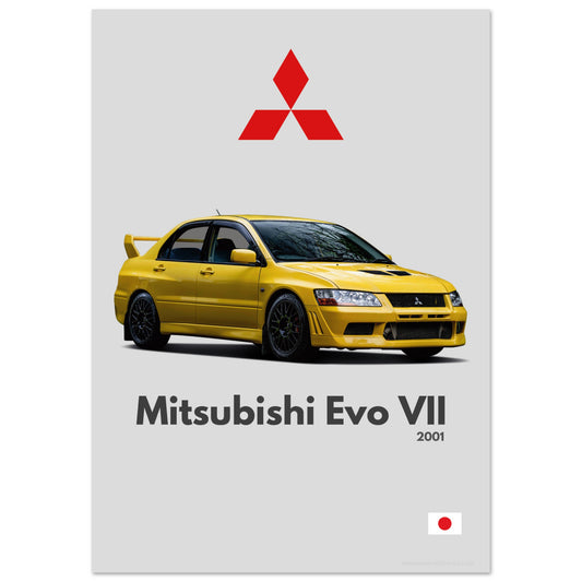 Mitsubishi Lancer Evo VII Poster - Minimalist Collection