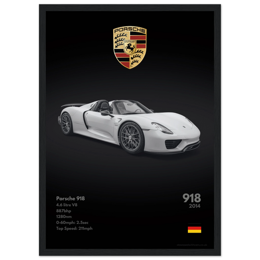 Porsche 918 Poster - Monochrome Collection