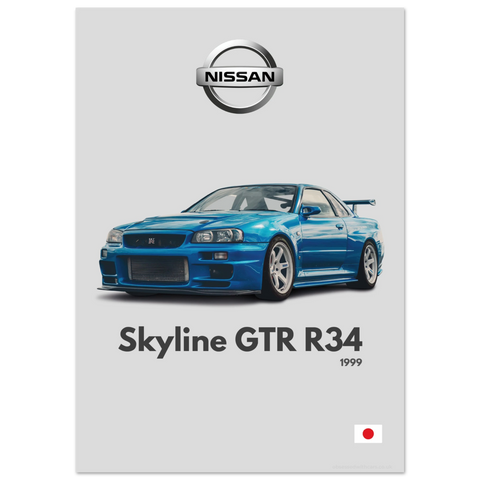 021 Nissan Skyline GTR R34 Poster - Minimalist Collection