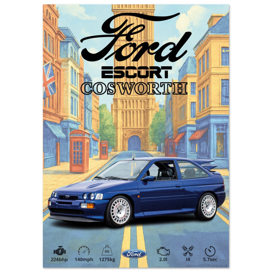 Ford Escort RS Cosworth Poster - Abstract Collection