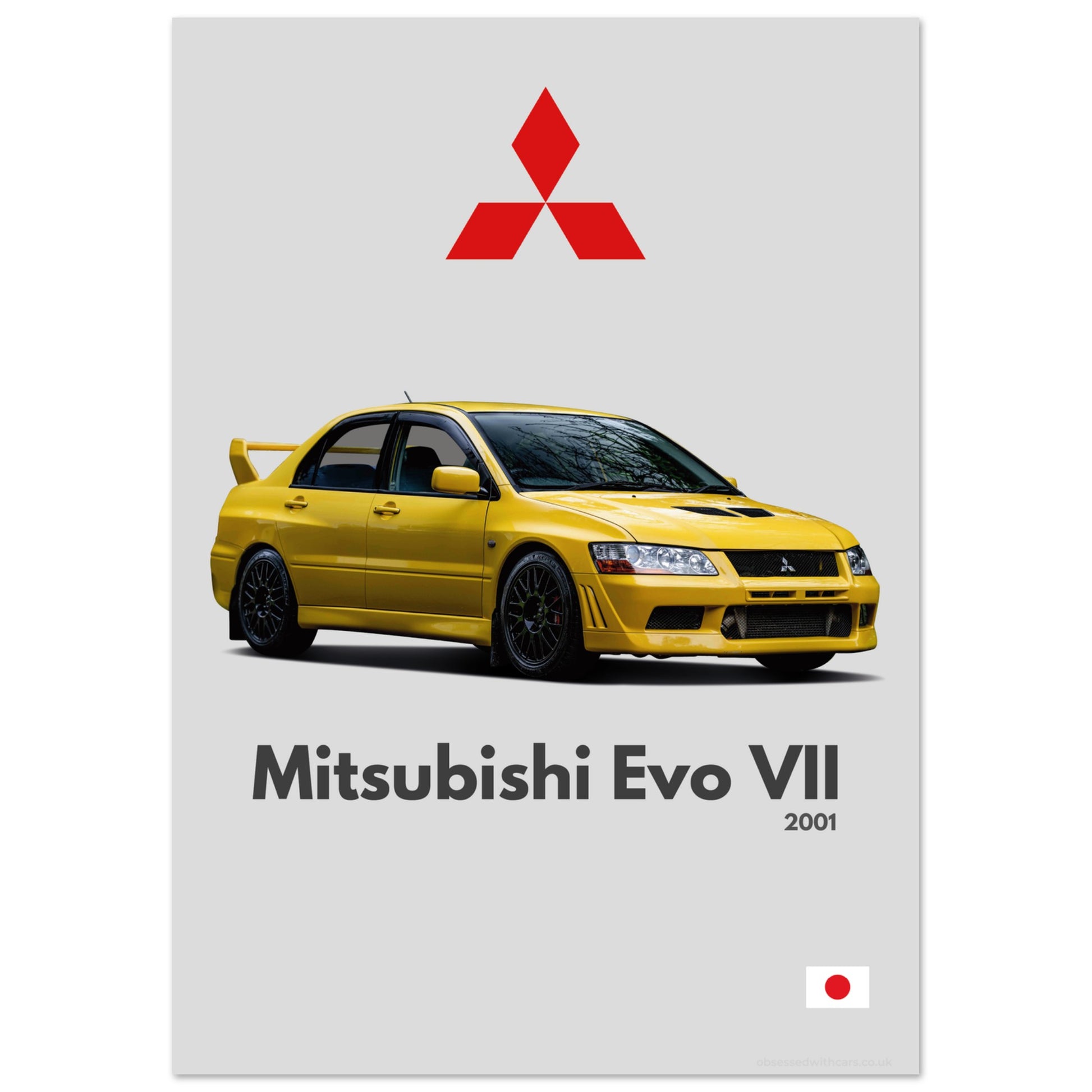 Mitsubishi Lancer Evo VII Poster - Minimalist Collection