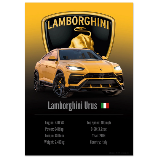 Lamborghini Urus Poster - Accent Collection