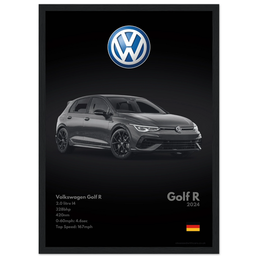 Volkswagen Golf R Poster - Monochrome Collection
