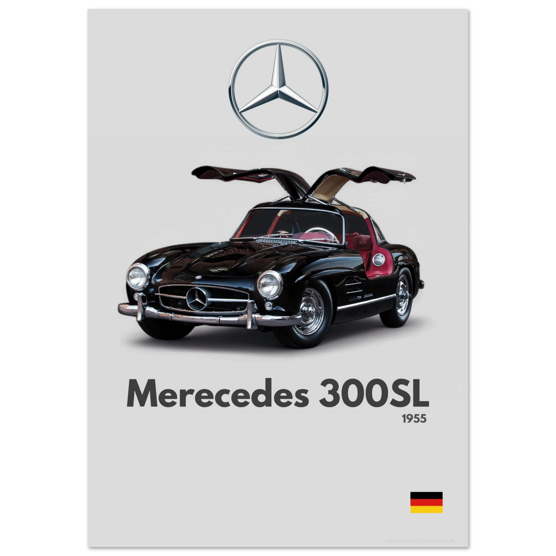 Mercedes 300SL Poster - Minimalist Collection