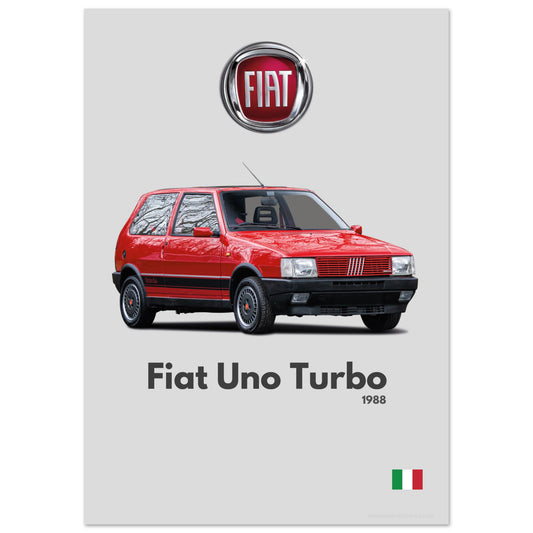Fiat Uno Turbo Poster - Minimalist Collection
