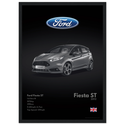 Ford Fiesta ST Poster - Monochrome Collection