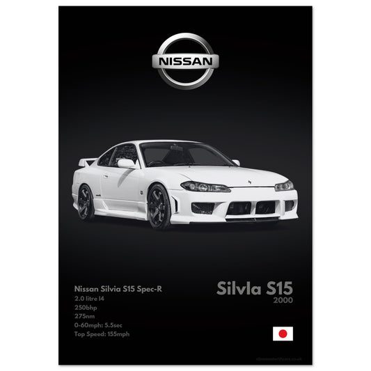 Nissan Silvia S15 Poster - Monochrome Collection