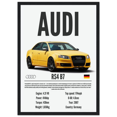 369 Audi RS4 B7 Poster - Precision Collection