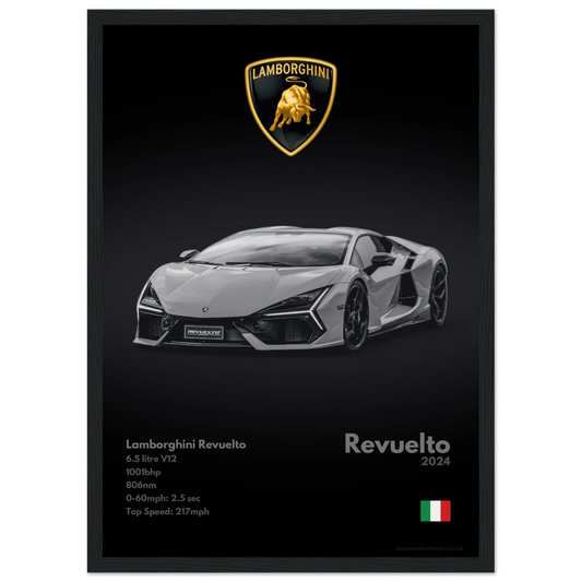 Lamborghini Revuelto Poster - Monochrome Collection