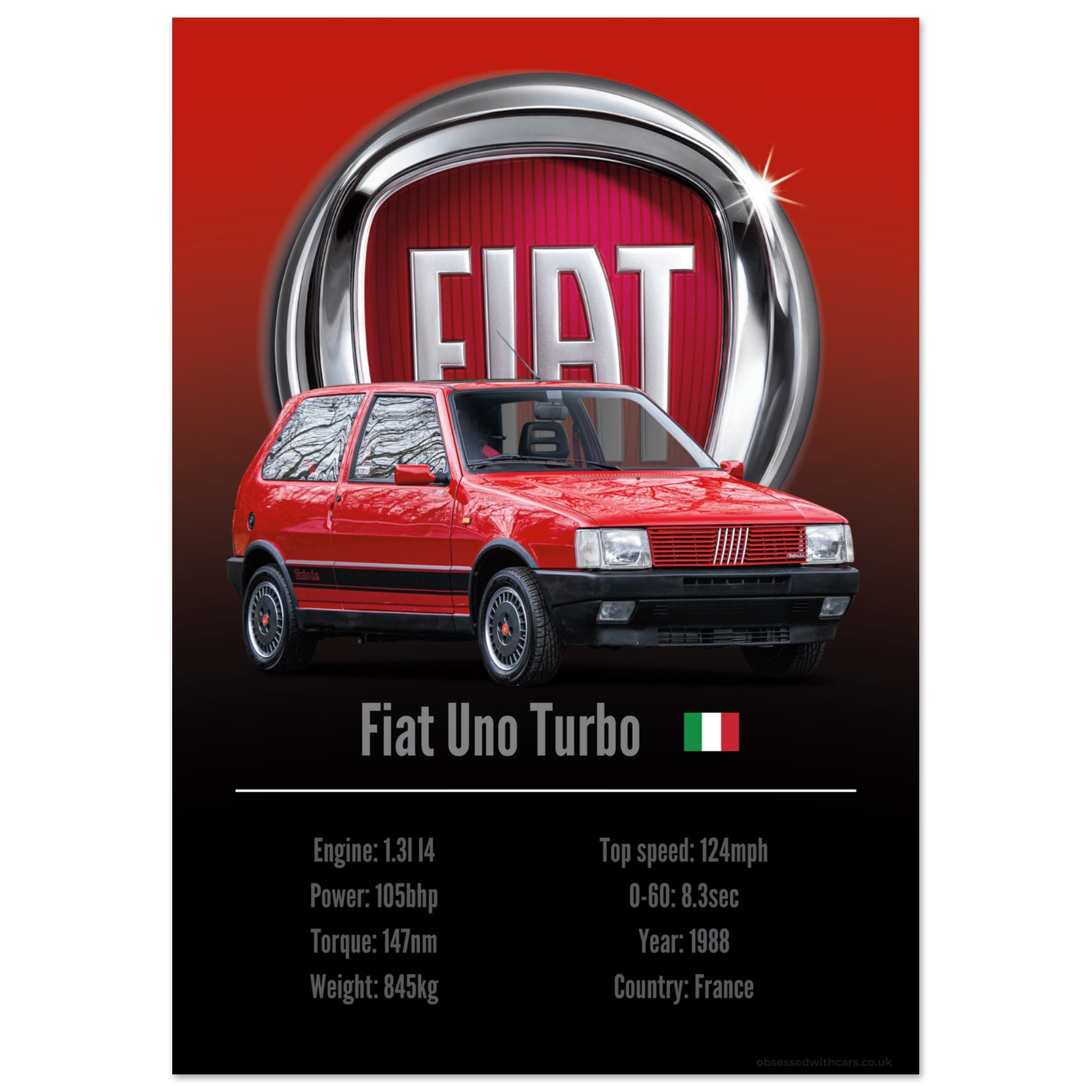 Fiat Uno Turbo Poster - Accent Collection