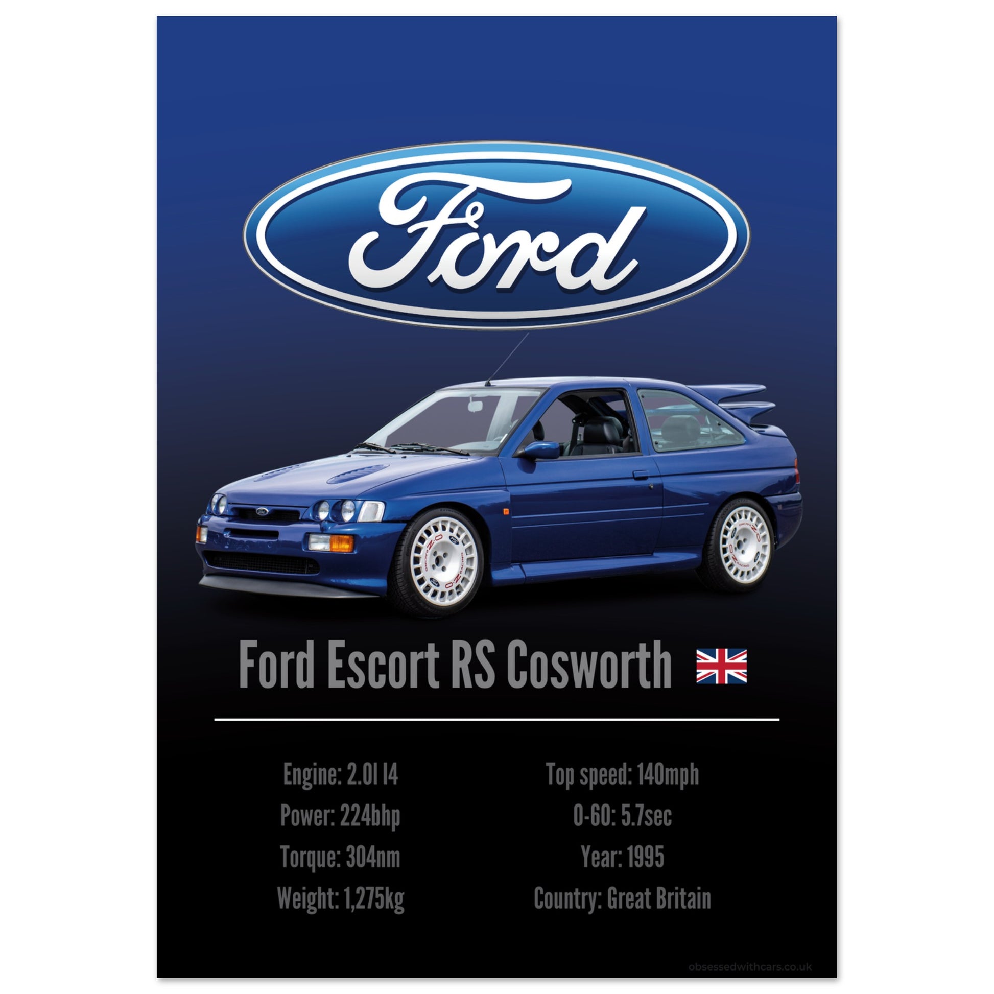 Ford Escort RS Cosworth Poster - Accent Collection