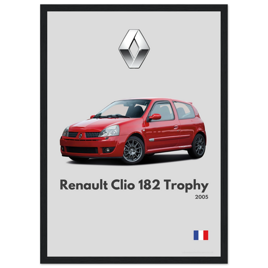 Renault Clio 182 Trophy Poster - Minimalist Collection