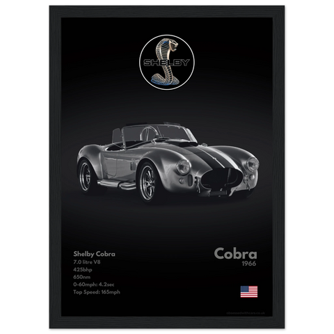 380 Shelby Cobra Poster - Monochrome Collection