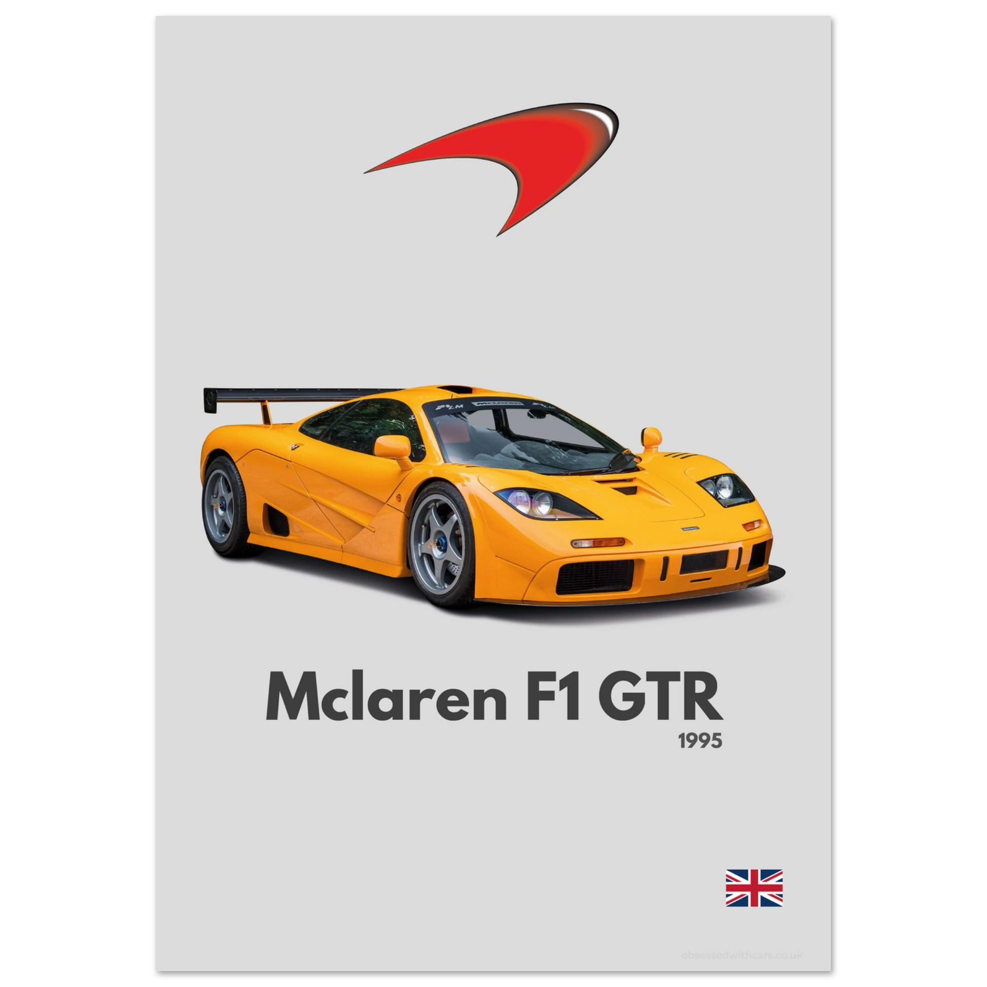 Mclaren F1 GTR Poster - Minimalist Collection